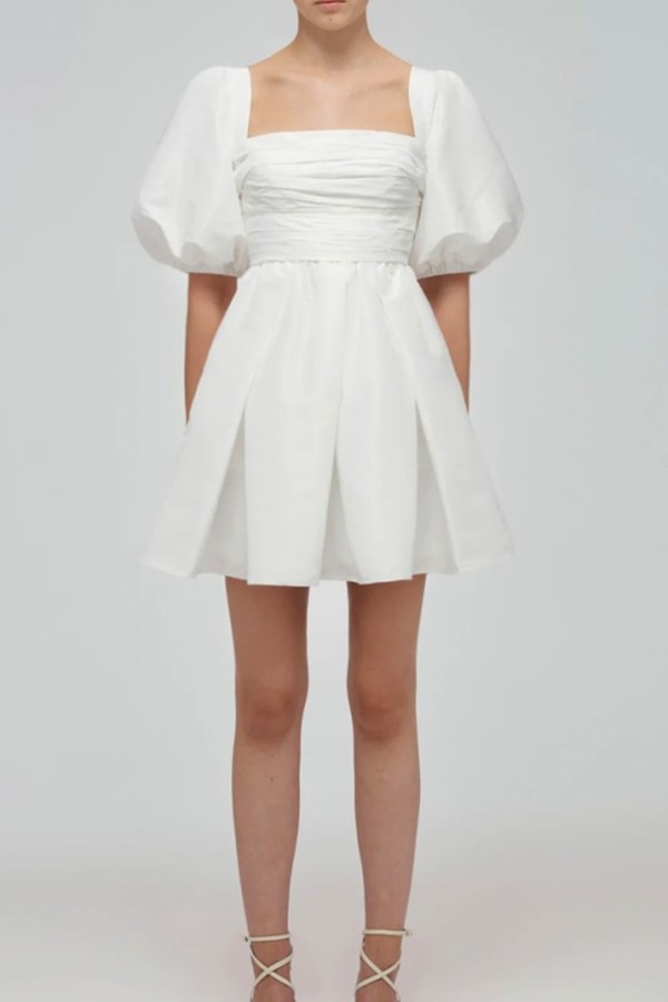White Taffeta Dress from Self Portrait