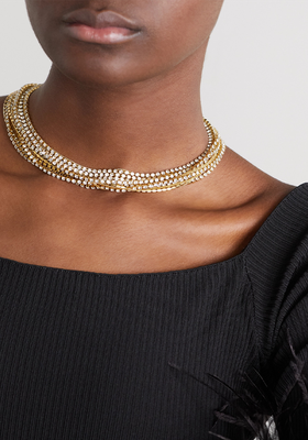 Gold-Tone Crystal Choker from Saint Laurent 