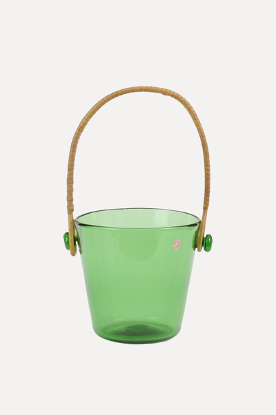 Mid-Century Italian Green Glass Ice Bucket  from Empoli