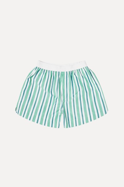 Striped Cotton Elasticated Shorts from Ganni