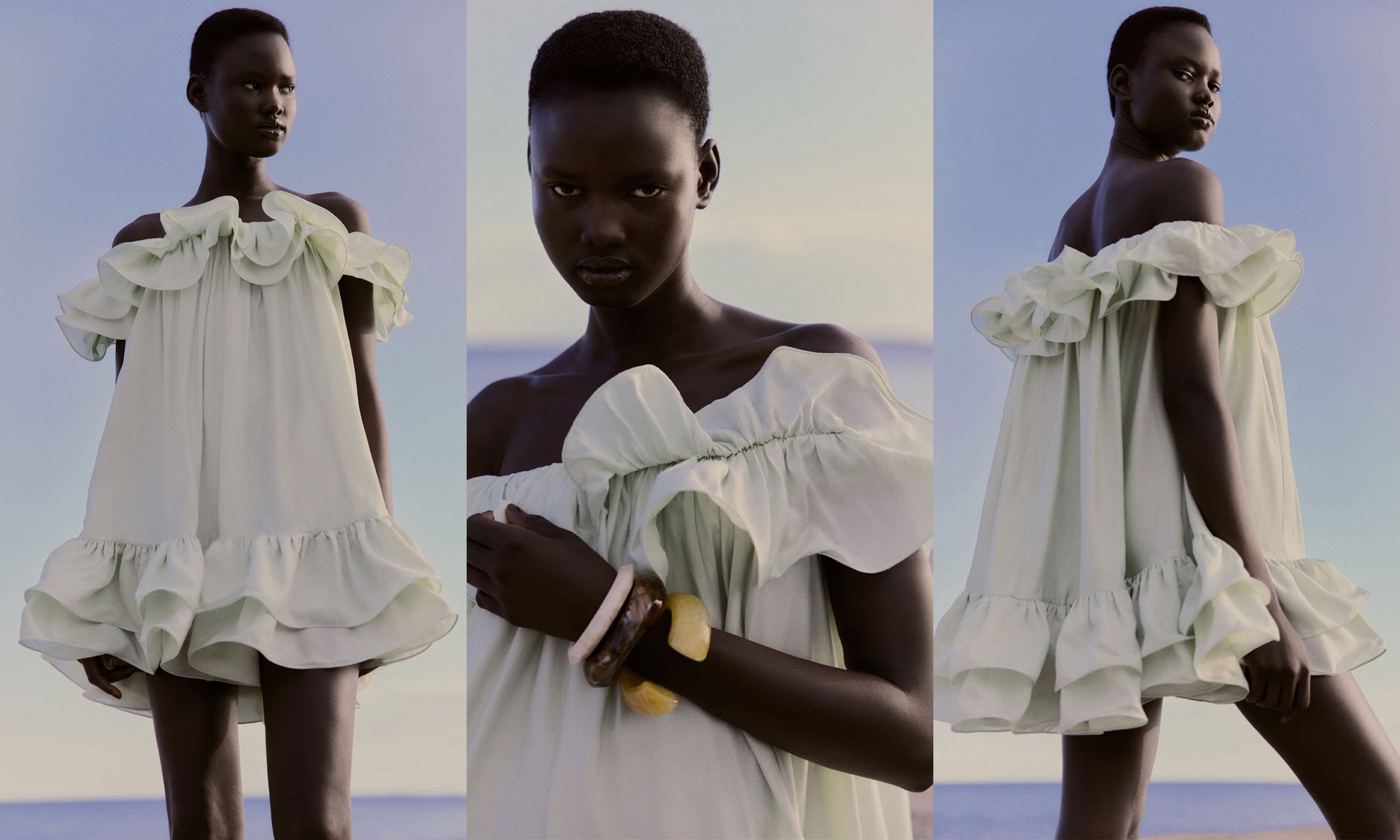 Frilled Off-The-Shoulder Dress