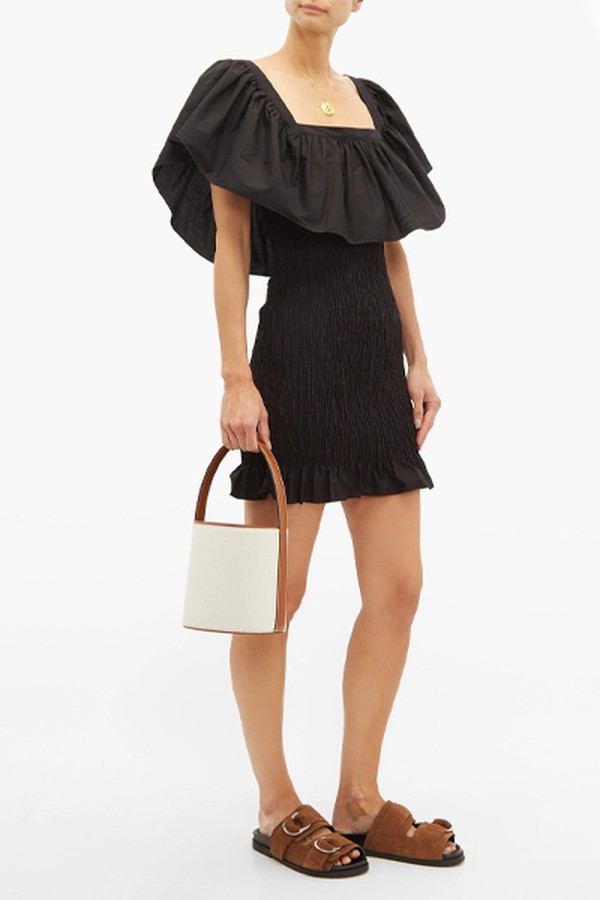 Ruffled Smocked Cotton-Poplin Mini Dress from Solid & Striped
