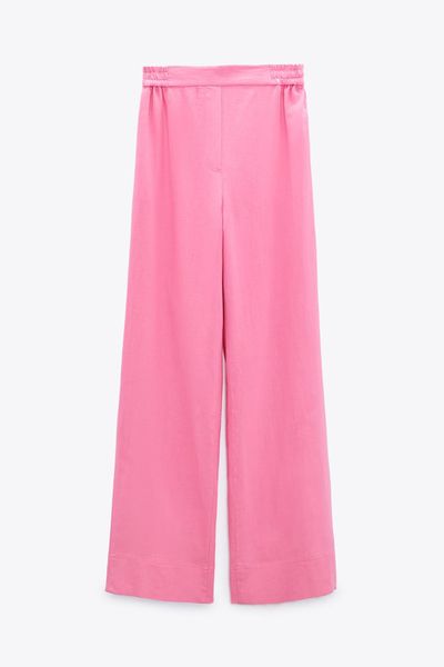 Wide Leg Linen Trousers from Zara