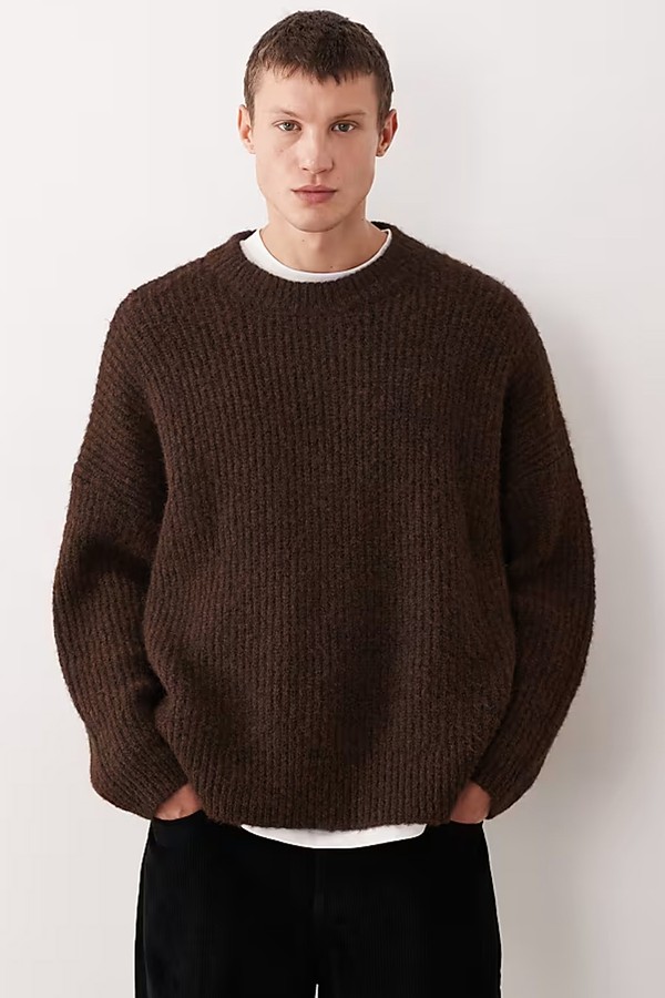 Super Oversized Knitted Crew Neck Jumper from ASOS DESIGN