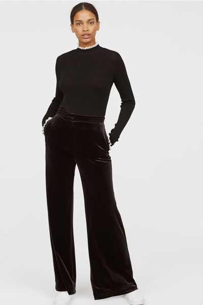 Wide Velvet Trousers from H&M