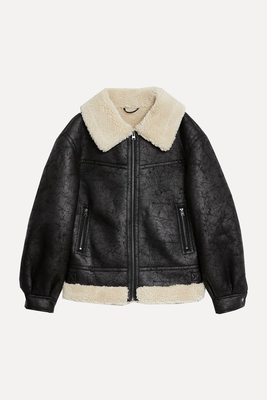 Faux Shearling Aviator Jacket from M&S