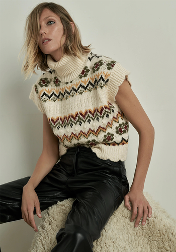 Jacquard Knit Waistcoat