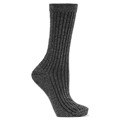 Lily Ribbed Metallic Knitted Socks from Isabel Marant