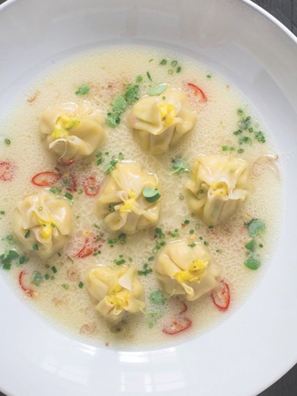 Corn Dumplings in Coconut Corn Broth