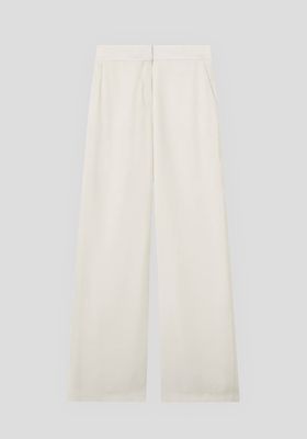 Iris Ivory Crepe Bridal Tuxedo Trousers