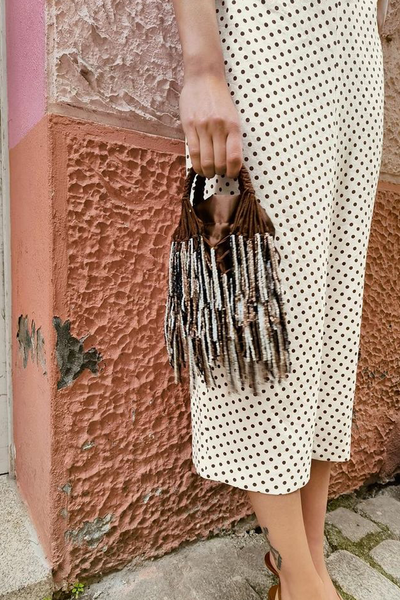 Beaded Mini Bucket Bag