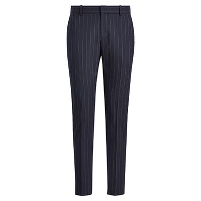 Pinstripe Wool Straight Pant