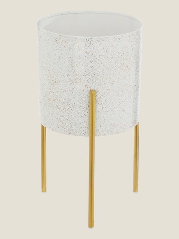 White & Gold Tone Spotted Planter, £12.99