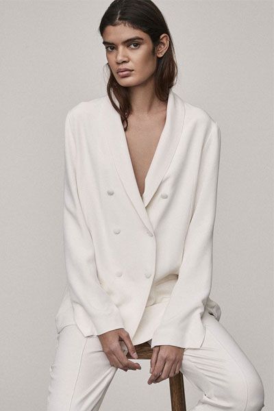 Silk White Blazer from Asceno