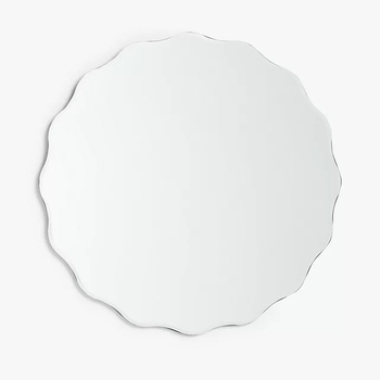 Wavy Bevelled Glass Round Wall Mirror