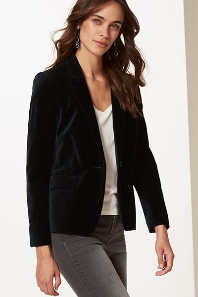 Cotton Rich Velvet Blazer from M&S