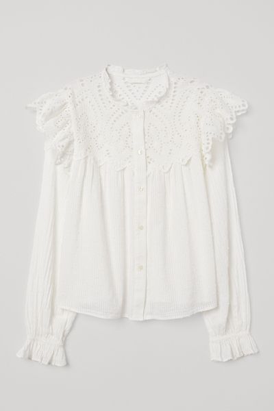 Top with Broderie Anglaise from H&M