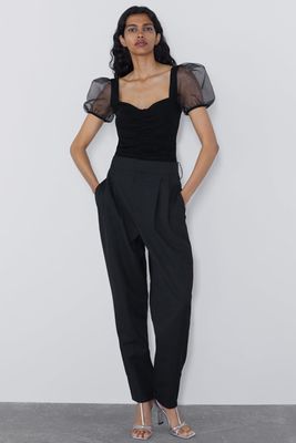 Bodysuit With Organza Sleeves from Zara