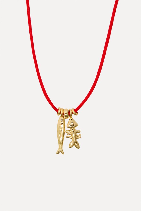 Sardine & Fishbone Cord Necklace from  ELIOU