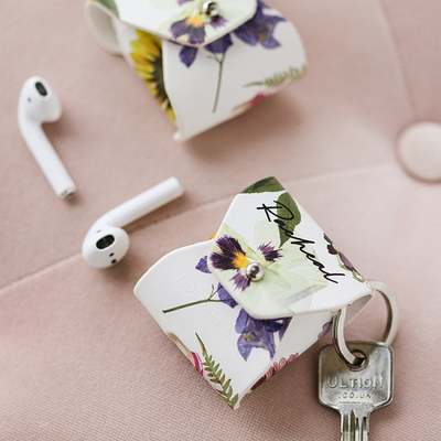Personalised Pressed Flower Airpod Case With Keyring from HoldAll & Co