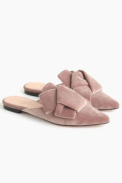 Pointed-Toe Slides In Velvet from J.Crew