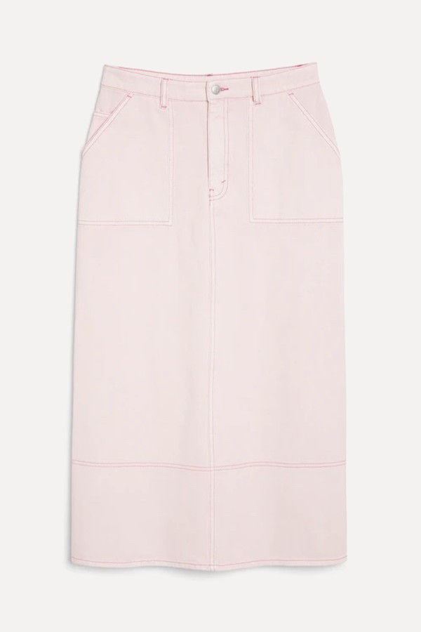 Midi Denim Utility Skirt from Monki