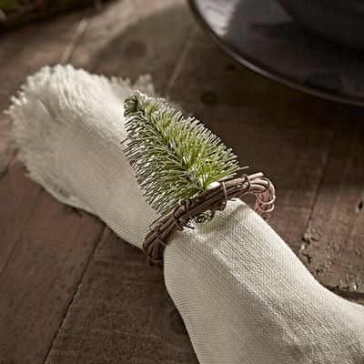 Four Brush Trees Napkin Rings from Cox & Cox