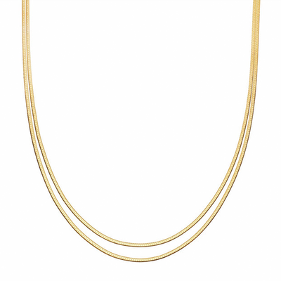 Estée Lalonde Parallel Snake Chain Necklace 18ct Gold Plate from Daisy Jewellery 