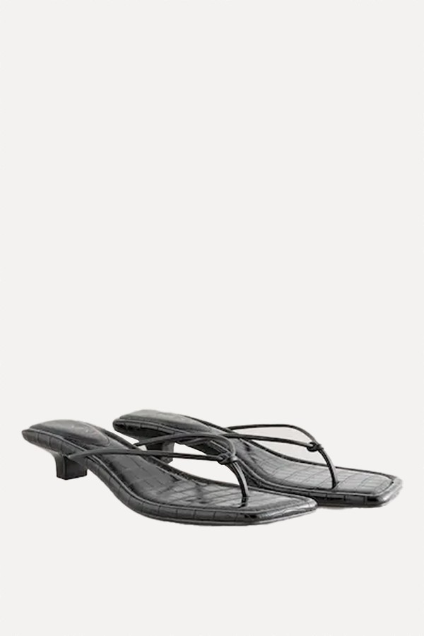 Square Toe Post Low Heels from Next