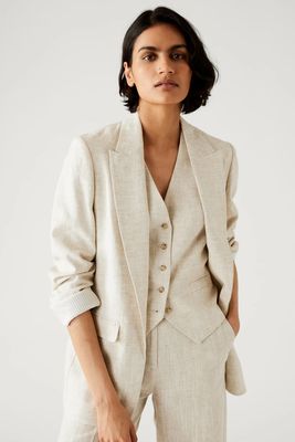 Linen Blend Tailored Waistcoat, £39.50 