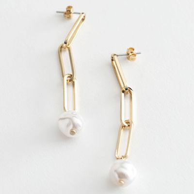 Dangling Pearl Pendant Earrings from & Other Stories
