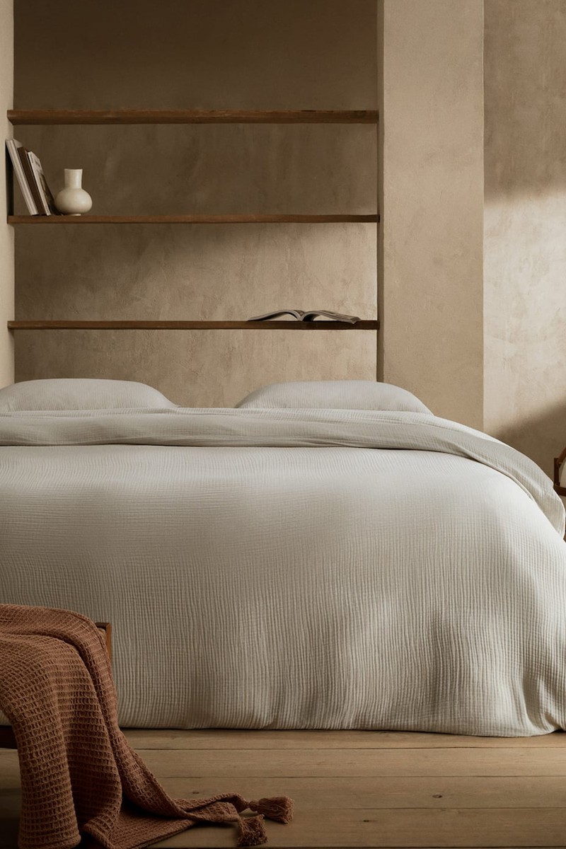 Woven Checked Duvet Cover from Mango