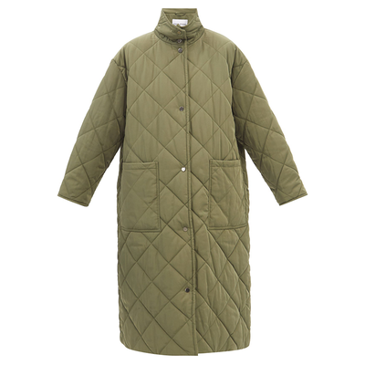 Sage Quilted Recycled-Fibre Coat from Stand Studio