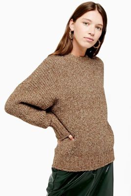 Knitted Boucle Crew Neck Jumper