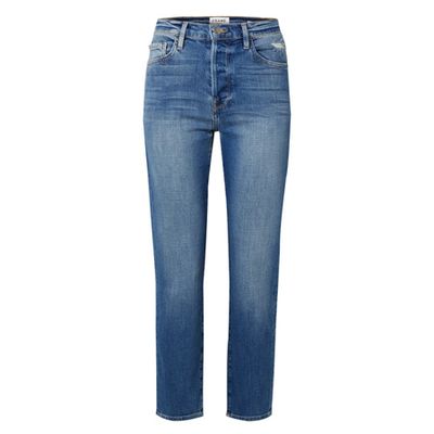 Le Original Cropped High-Rise Straight-Leg Jeans from Frame