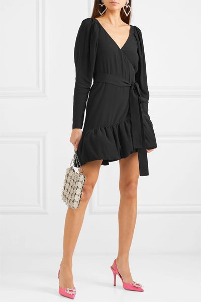 Asymmetric Crepe Wrap Mini Dress from Rotate Birger Christensen