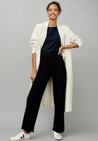 Double-Jersey Pull-On Straight-Leg Trousers