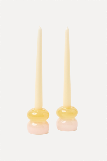 Set Of 2 Mika Glass Tealight & Candlestick Holders from Oliver Bonas