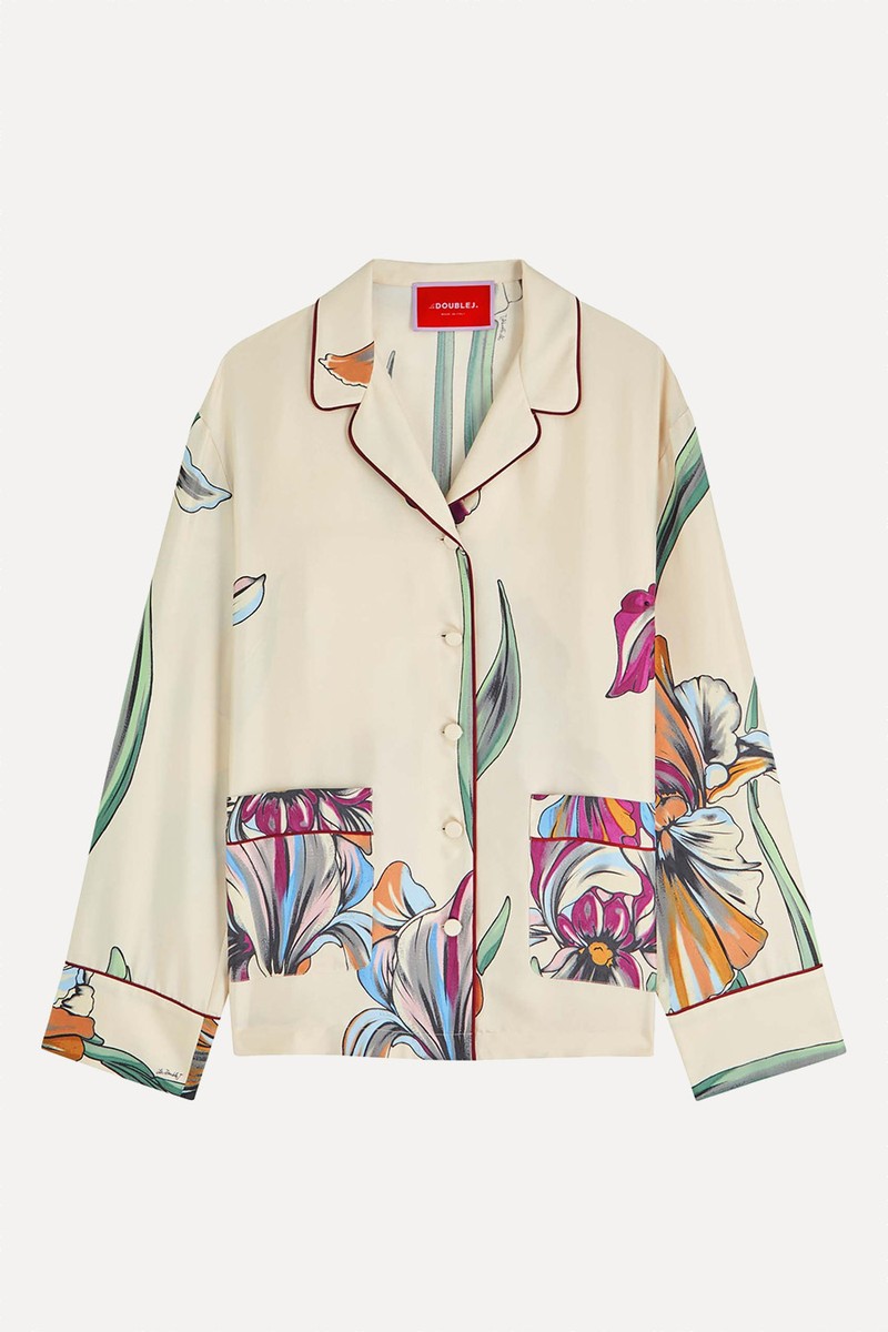 Pajama Printed Silk-Twill Shirt from LA DOUBLE J