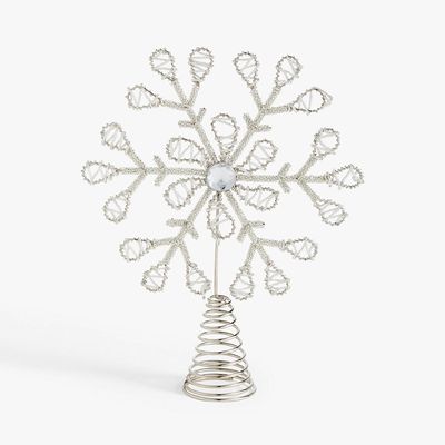 Impressionism Snowflake Beaded Tree Topper