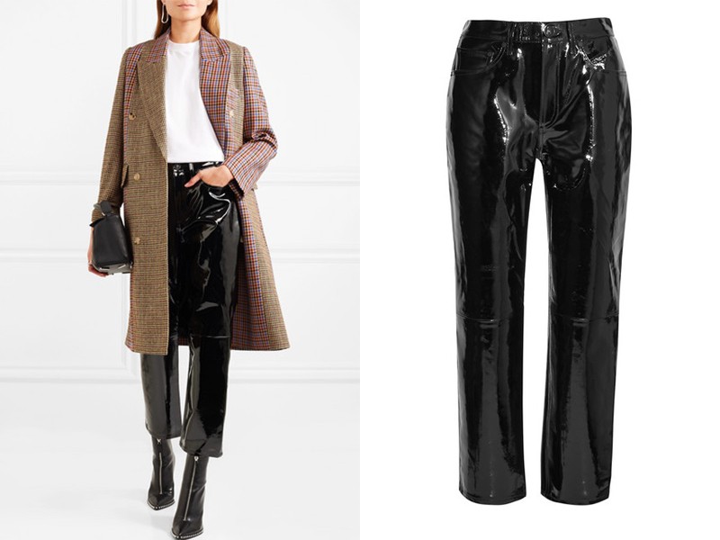 Patent-Leather Straight-Leg Pants from Rag & Bone