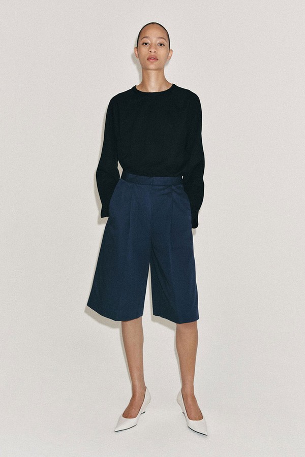 Pleated Bermuda Shorts