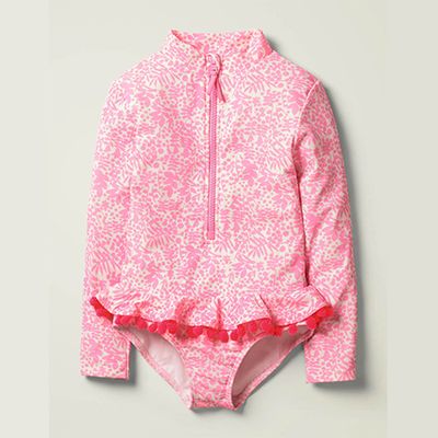 Ruffle Long Sleeved Swimsuit from Boden