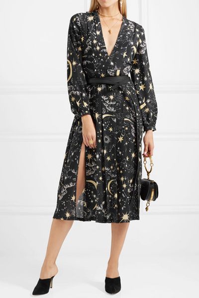 Camellia Pleated Printed Silk Crepe De Chine Midi Dress from Net A Porter