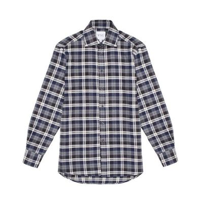 Brushed Navy Plaid Shirt, £110 | With Nothing Underneath