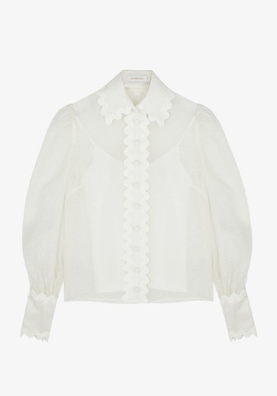 High Tide Linen-Blend Blouse from Zimmermann