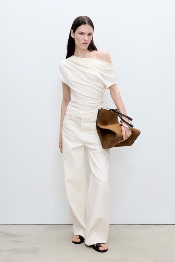 Asymmetric Ruched Top from Mango
