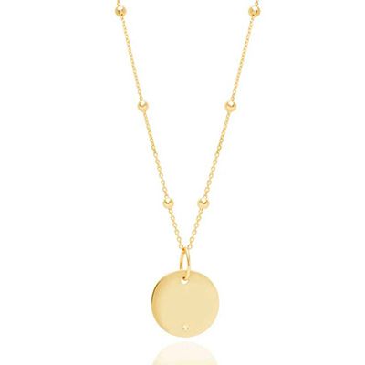 Basic Coin Necklace with Diamond in Gold from Astrid and Miyu