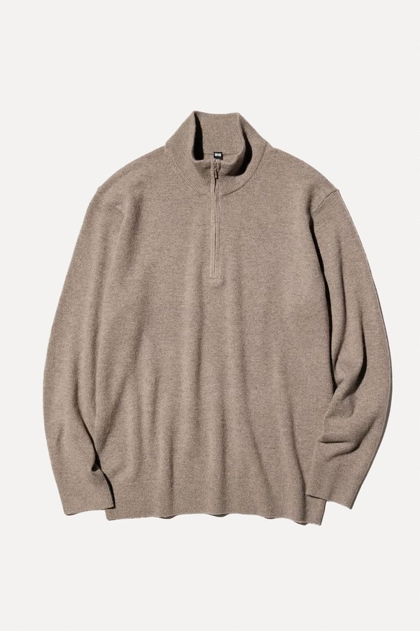 100% Cashmere Half-Zip Jumper from Uniqlo