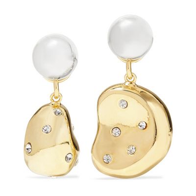 Aalto Nucleus Gold & Rhodium-Plated Crystal Earrings from Mounser